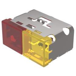 Soczewki do wskaźników, 03-902, Czerwony, Żółty, Prostokąt, długość: 38