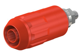 Gniazdo bananowe Żeński Śruba typ Gniazdo bananowe Czerwony 20A Staubli rozmiar 4 mm