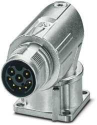 Surface-mounting plug, M17, 8 pole, crimp connection, standard/ONECLICK quick locking system, angled, 1628527