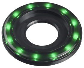 Lampka kontrolna do montażu panelowego 12 → 24V dc, zielona 22.2mm Czarny Wyprowadzenia APEM