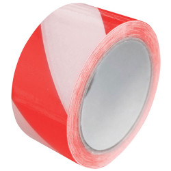 Faithfull 06525033HAZ-RW Laminated Self-Adhesive Hazard Tape&#xA0;Red/White 50mmx 33m