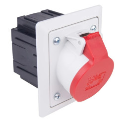 Gniazdo tablicowe z puszką 16A 5P 400V /80x97/ szare IP44 TWIST 415-6pkg