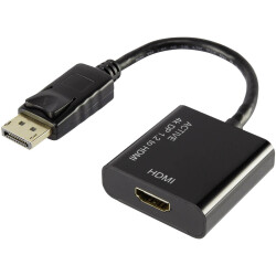 Renkforce RF-4222524 DisplayPort to HDMI Adapter 4K 30Hz Gold Plated 10cm Black