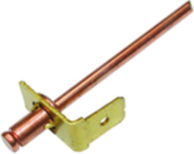 Flat plug ground terminal, 1 pole, 6.3 x 0.8 mm, uninsulated, angled, RIV 163