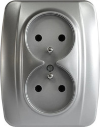 KOS1 Gniazdo podwójne z/u aluminium 114036