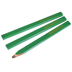 Faithfull FAICPG Carpenter&#x27;s Pencils - Green / Hard (Pack 3)