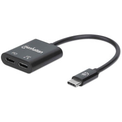 Manhattan 153348 USB-C to USB-C Audio Adapter and USB-C (inc Power Delivery), B