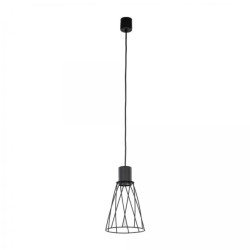 Lampa wisząca MODESTO czarna, druciany klosz w industrialnym tylu na GU10 10159 TK Lighting