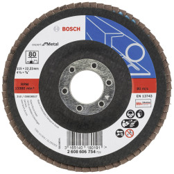 Bosch Accessories 2608606754 X551 Tarcza lamelkowa Średnica 115 mm Średnica otworu 22.33 mm Wielkość ziarna 80 stal 1 sz