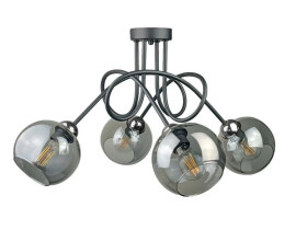 Lampa sufitowa nowoczesna 4xE27 RING BLACK/SILVER