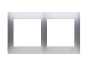 SIMON 54 Ramka 2 podwójna srebrny mat uniwersalna do puszek karton-gips IP20/IP44 DRK2/43 KONTAKT SIMON