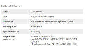 Aco Cdn-P-M Nt Ramka Natynkowa Średnia Cdn Z Daszkiem, Do Cdnp5/6, Cdnc/B, Cdna