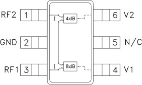 4 dB LSB Silicon 2-Bit Positive Control Digital Attenuator, 0.7 - 4.0 GHz