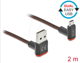 85268 Dual EASY-USB 2.0 cable, A connector to micro-B connector, angle