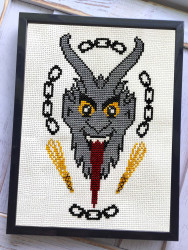 The Krampus Counted Cross Stitch DIY Kit - Spooky Art
