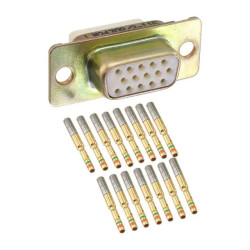 Złącze D-Sub 15-pinowe Żeński Kątowe Montaż na panelu raster 2.29mm