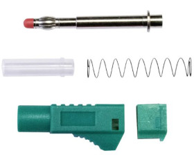 Adapter z wtykiem bananowym Męski Połączenie lutowane typ Wtyk bananowy Zielony 20A Mueller Electric rozmiar 4 mm