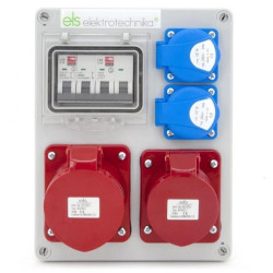 Rozdzielnica budowlana Mikołajki 32/5 + 16/5 + 2*GS + zabezpieczenia, obudowa naścienna, 4NO21C11C1