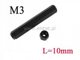 KDI6M3X10 tulejka dystansowa czarna 110stC