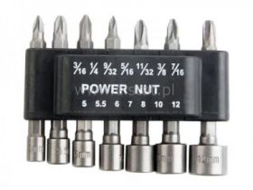 Zestaw bitów 14szt + nasadki sześciokątne