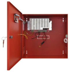 Zasilacz buforowy w metalowej obudowie 420x407x178mm, z panelem LCD, do systemów przeciwpożarowych EN54C 27,6V/5A/2x40Ah/LCD