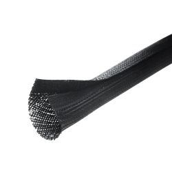 Peszel poliestrowy-organizer kabli czarny z rzepem fi.32mm - na metry / 73-082