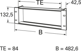 Panel mounting frame, (L) 482.6 mm, 3 U/84 HP, 242-901