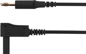 Measuring lead with (4 mm plug, spring-loaded, straight) to (4 mm plug, spring-loaded, angled), 2 m, black, PVC, 2.5 mm², AL 762
