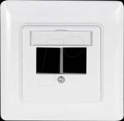 NK4059 Faceplate for 2 keystone jacks, straight outlet, signal white