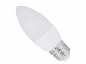 Żarówka LED świecowa, mleczna E27,6W, C37