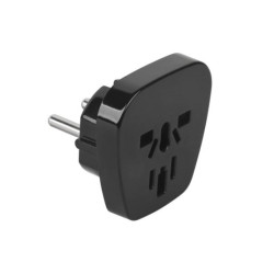 Złącze AC wtyk PL- gniazdo uniwers. czarne J39-9