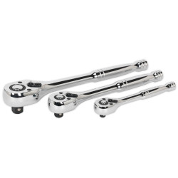 Sealey AK6672 Ratchet Wrench Set 3pc Pear-Head Flip Reverse