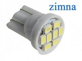 Żarówka samoch. 8xSMD 12V biała zimna W5W T10