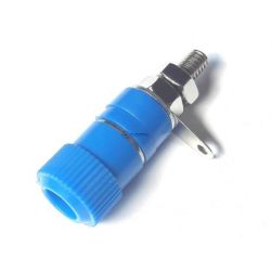 gniazdo banan zacisk laboratoryjny średnica 11mm niebieski