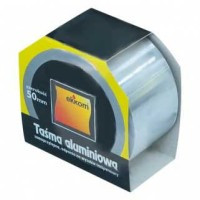 BLACHA0.03AL_50H50 Folia aluminiowa - taśma samoprzylepna - szerokość 50 mm; grubość 0.03 mm (30um) - rolka 50m - 120 stopni C