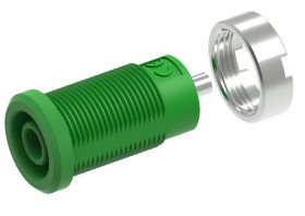 Gniazdo bananowe Żeński Wypustka Zielony 25A Electro PJP rozmiar 4 mm