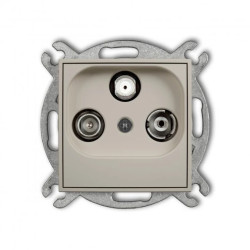 MINI Mechanizm gniazda abonenckiego RTV-SAT końcowego multimedialnego (Internet) taupe 60MGM