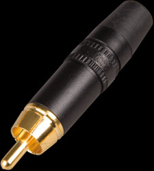 NYS373-0 RCA plug, black, black colour ID ring