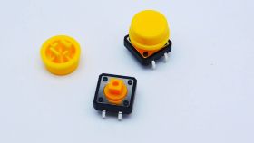 Mikroprzełącznik 12x12 mm, przycisk żółty
