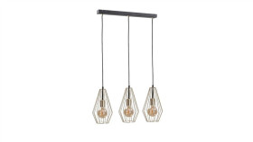 Lampa Wisząca Loftowa 3Xe27 Geo Gold
