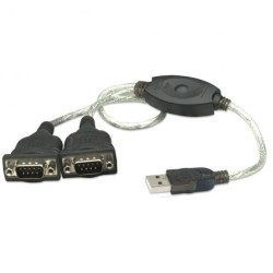 Konwerter Adapter USB na 2x RS232/COM/DB9 Kabel 45cm
