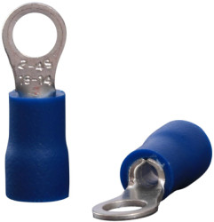 Insulated ring cable lug, 1.5-2.5 mm², 4.3 mm, M4, blue, 22C446
