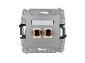 MINI Gniazdo głośnikowe pojedyncze (typu banan - czerwony i czarny pozłacany 4 mm2 do lutowania) srebrny metalik 7MGG-3 KARLIK