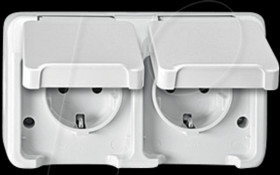 MEG2320-8019 Double socket, horizontal with contact protection - Aquastar, po