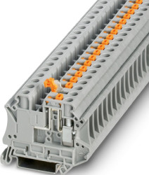 Knife disconnect terminal, screw connection, 0.2-10 mm², 2 pole, 20 A, 6 kV, gray, 3064072