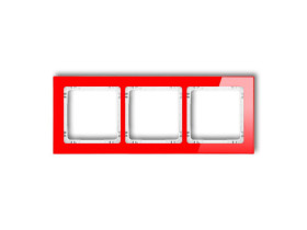 DECO Ramka 3 potrójna uniwersalna - efekt szkła (ramka: czerwona: spód: biały) czerwony 17-0-DRS-3 KARLIK