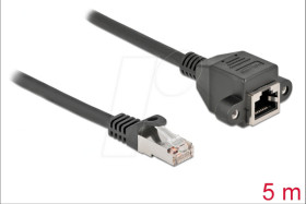 87005 Cat.6a extension cable, S/FTP, black, 5 m
