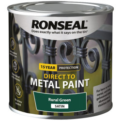 Ronseal 39186 Direct to Metal Paint Rural Green Satin 250ml