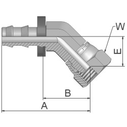 Złączka hydrauliczna, Złacze A: Przewód elastyczny 1/2 cala, Złacze B: M22 żeńskie, Mosiądz, 250 barów