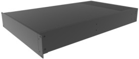 19 inch enclosure, 2 U, (W x H x D) 422 x 89 x 711 mm, aluminum, black, RM2U1928VBK